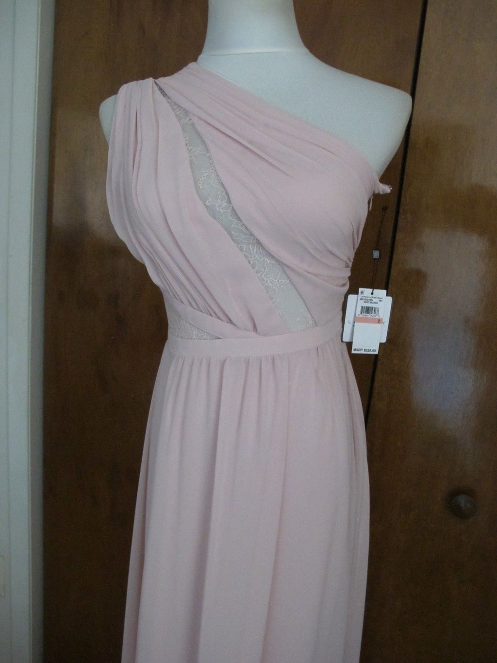 Laundry by Shelli Segal Women’s Pink Detailed One-Shoulder Build in Bra Gown 2 