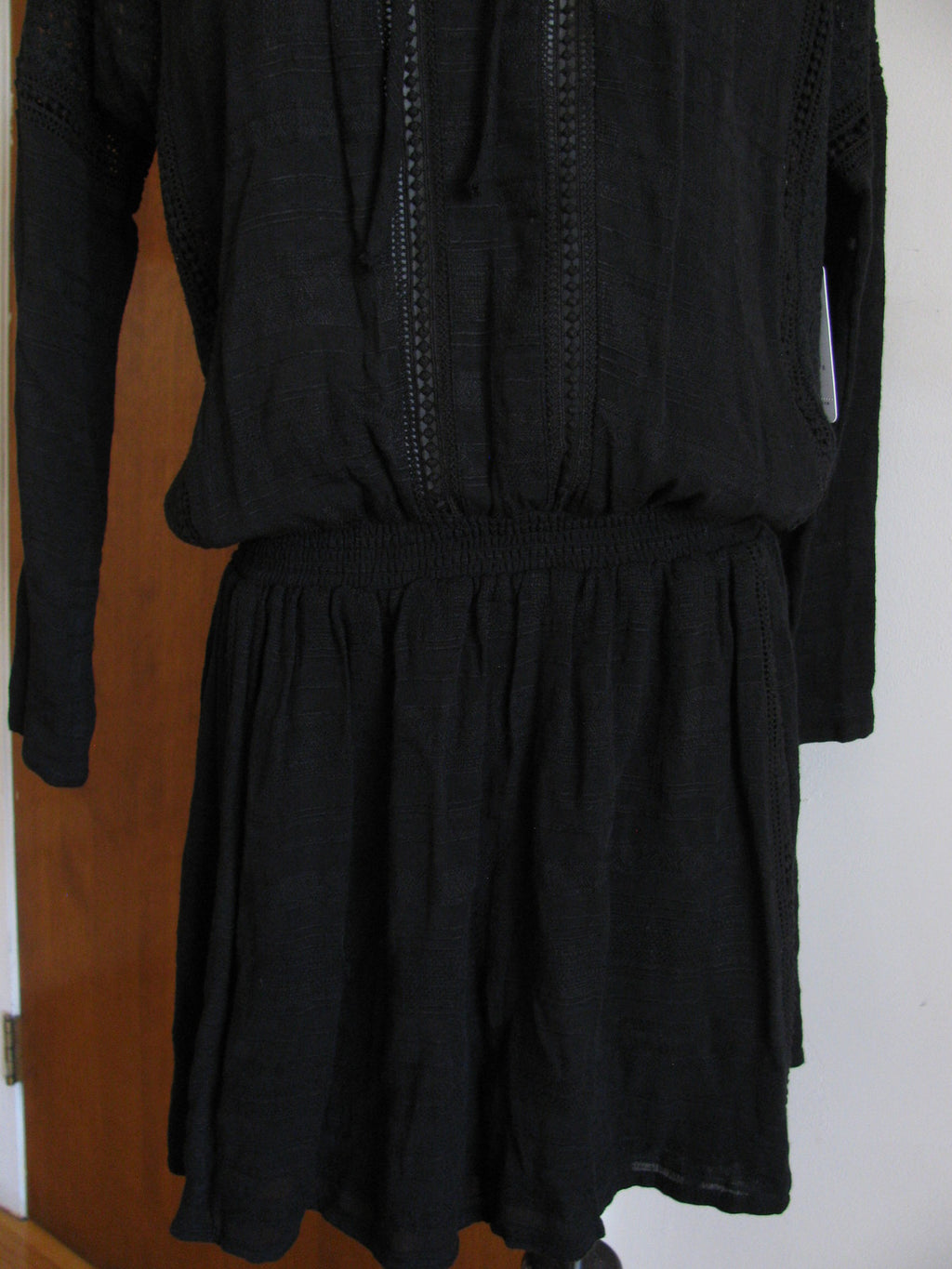 Free People women’s black 3/4 sleeves lined rayon sweater dress small