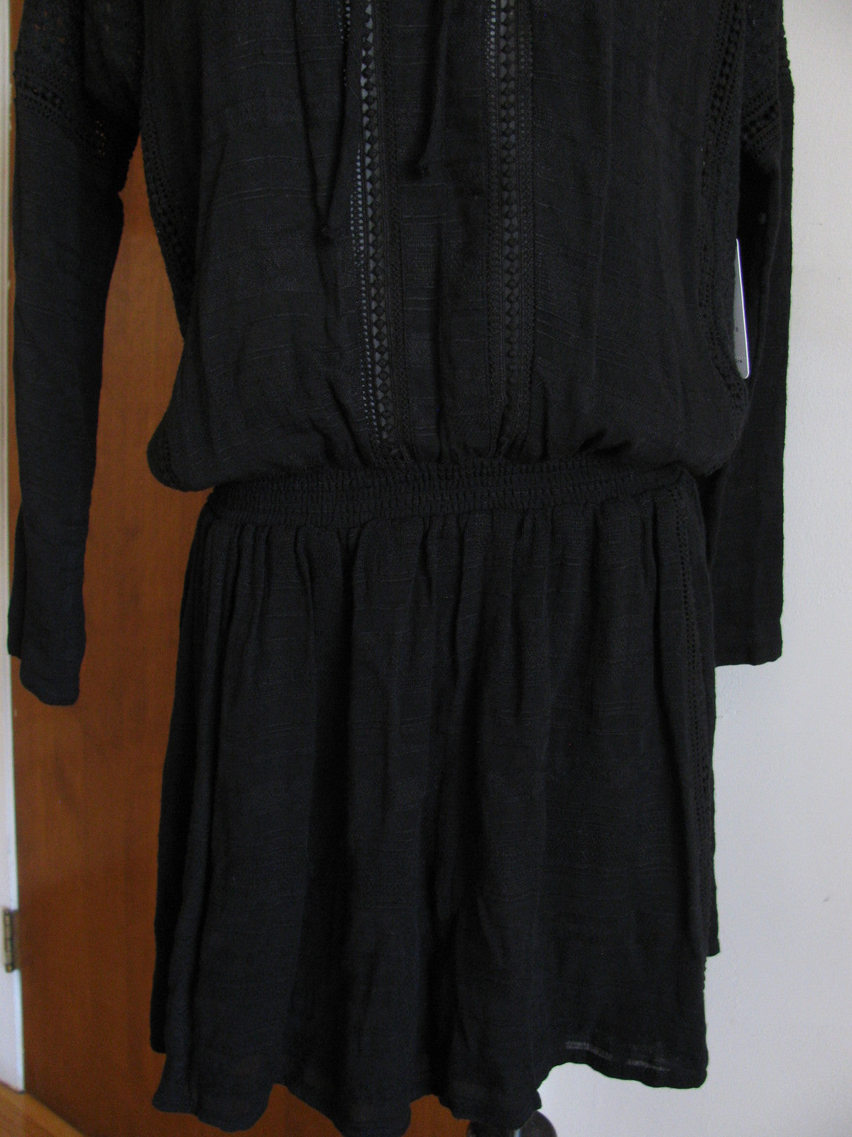 Free People women’s black 3/4 sleeves lined rayon sweater dress small