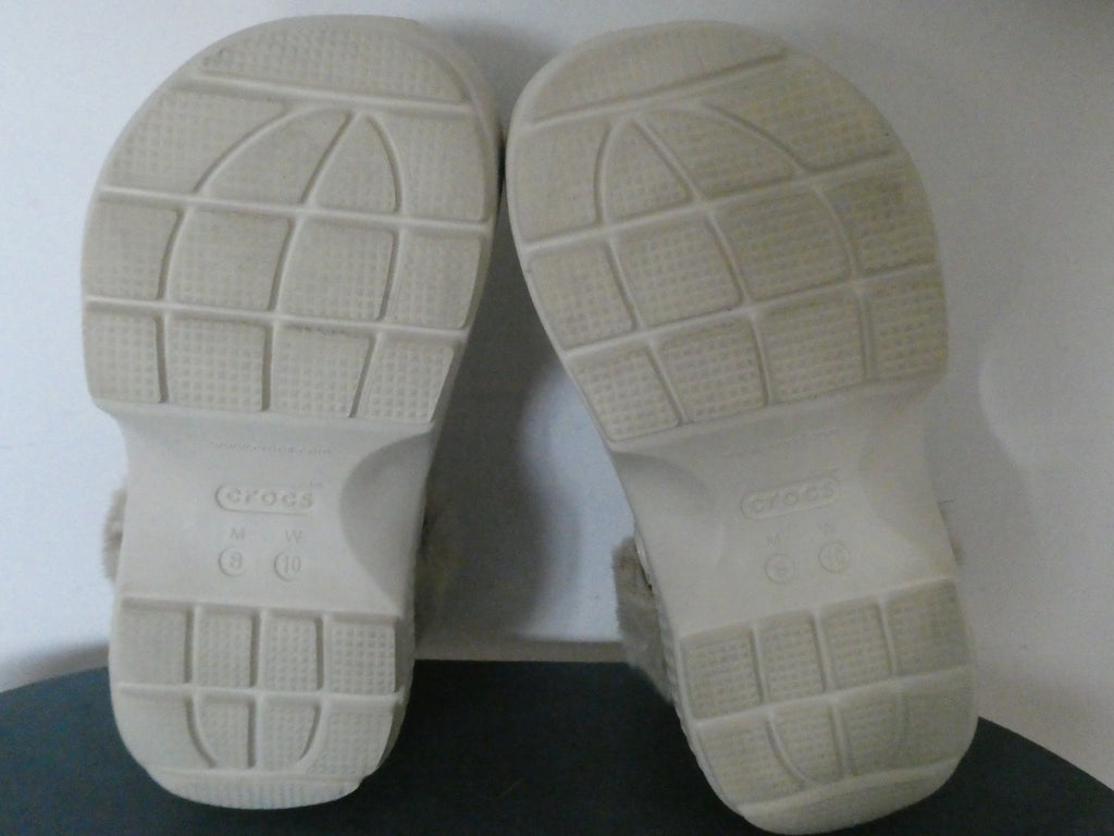 Crocs Lined Clogs – Faux Fur Lined – Cream / Off-White – Unisex Men 8, Women 10