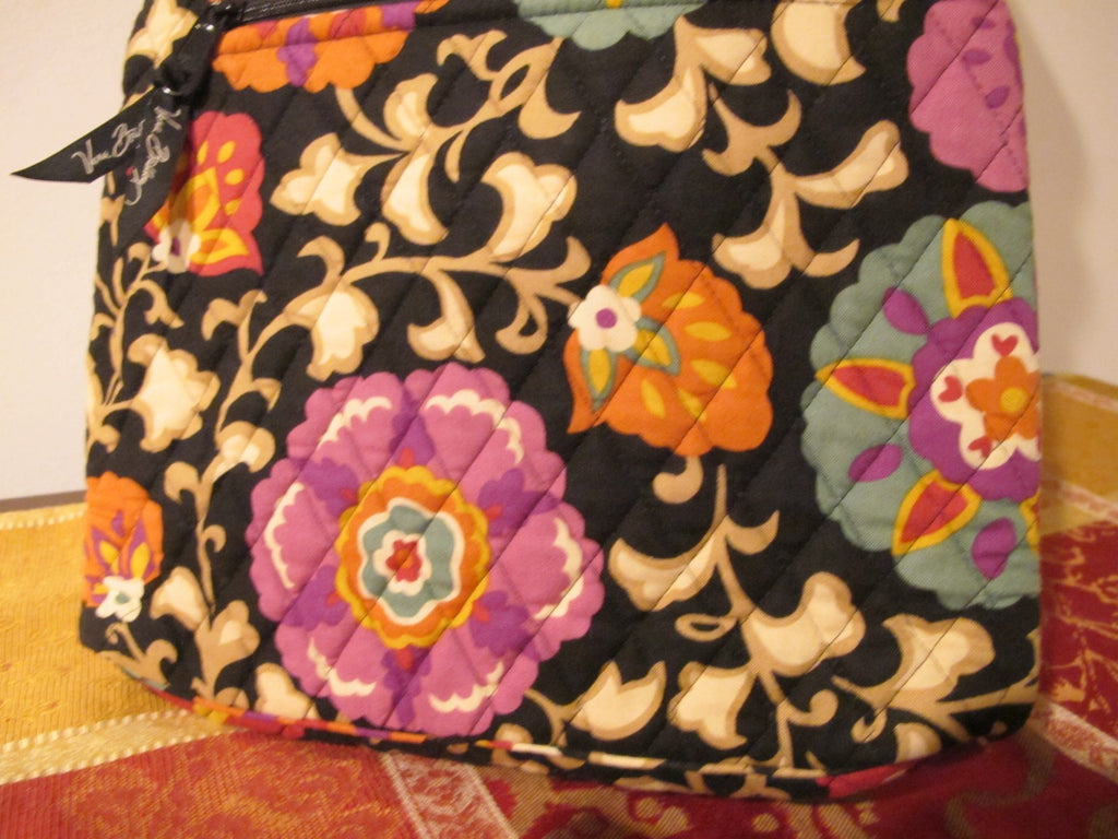 Vera Bradley Women's Black Red Yellow Shoulder Crossbody Quilted Zippered Bag