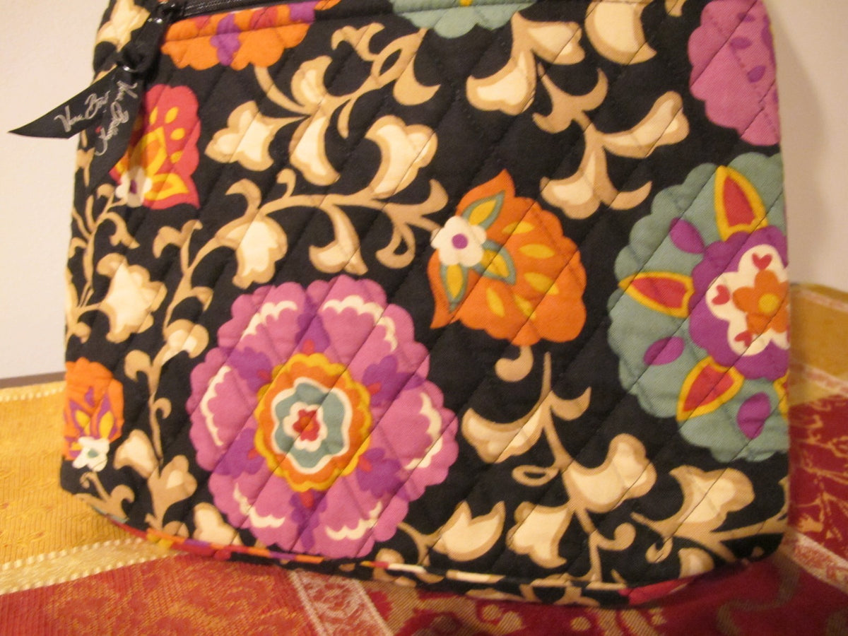 Vera Bradley Women's Black Red Yellow Shoulder Crossbody Quilted Zippered Bag