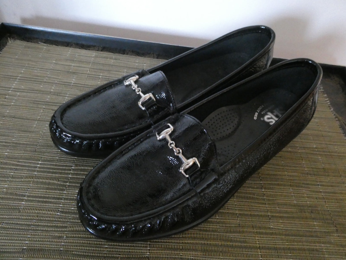 SAS Tripad Comfort Metro Womens Black Patent Leather Shoes Size 6.5 M Made USA