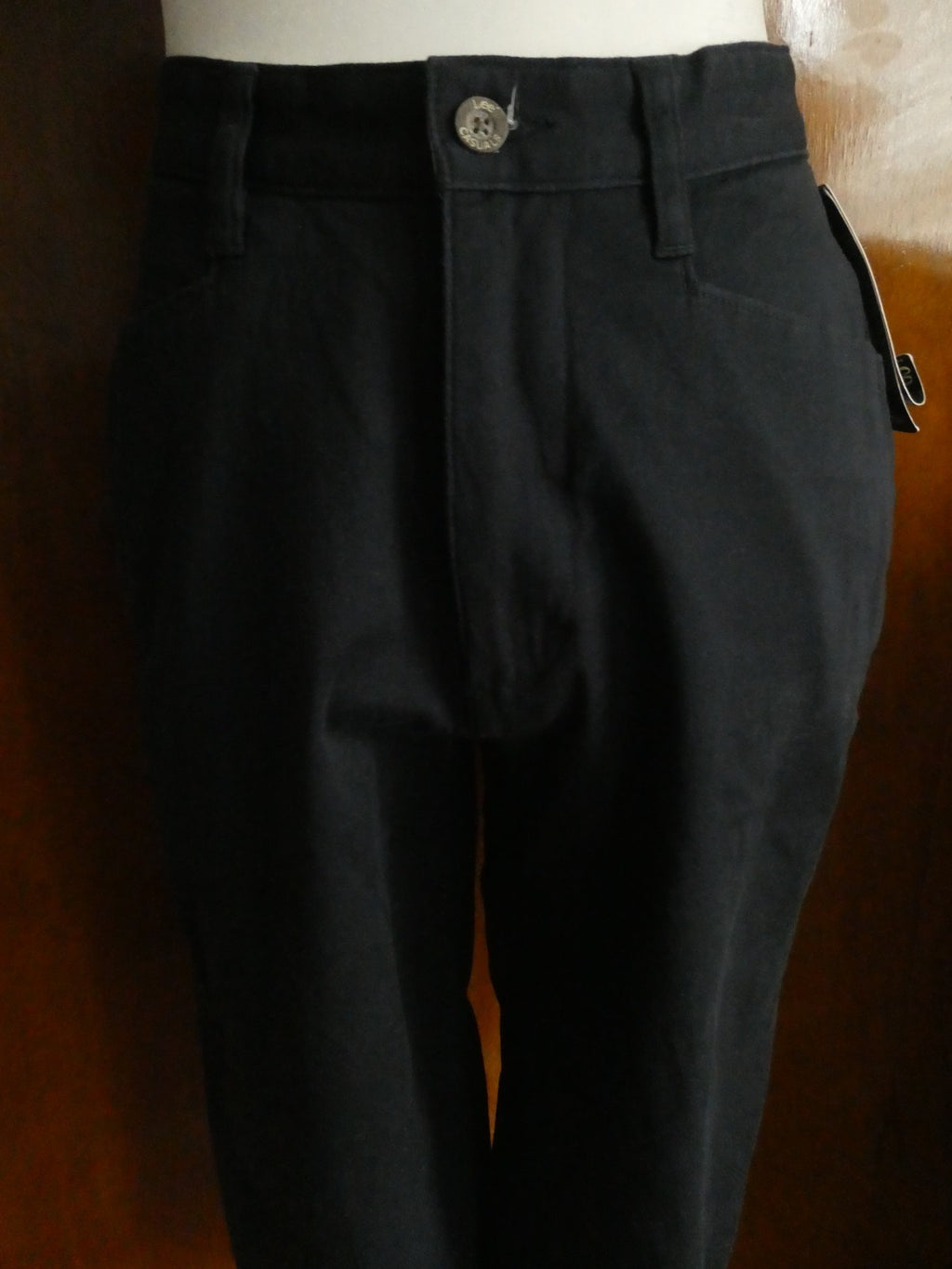 Lee Khakis Navy Women Capris Size 4 Medium Mid Rise Stretch Cotton Below Knee