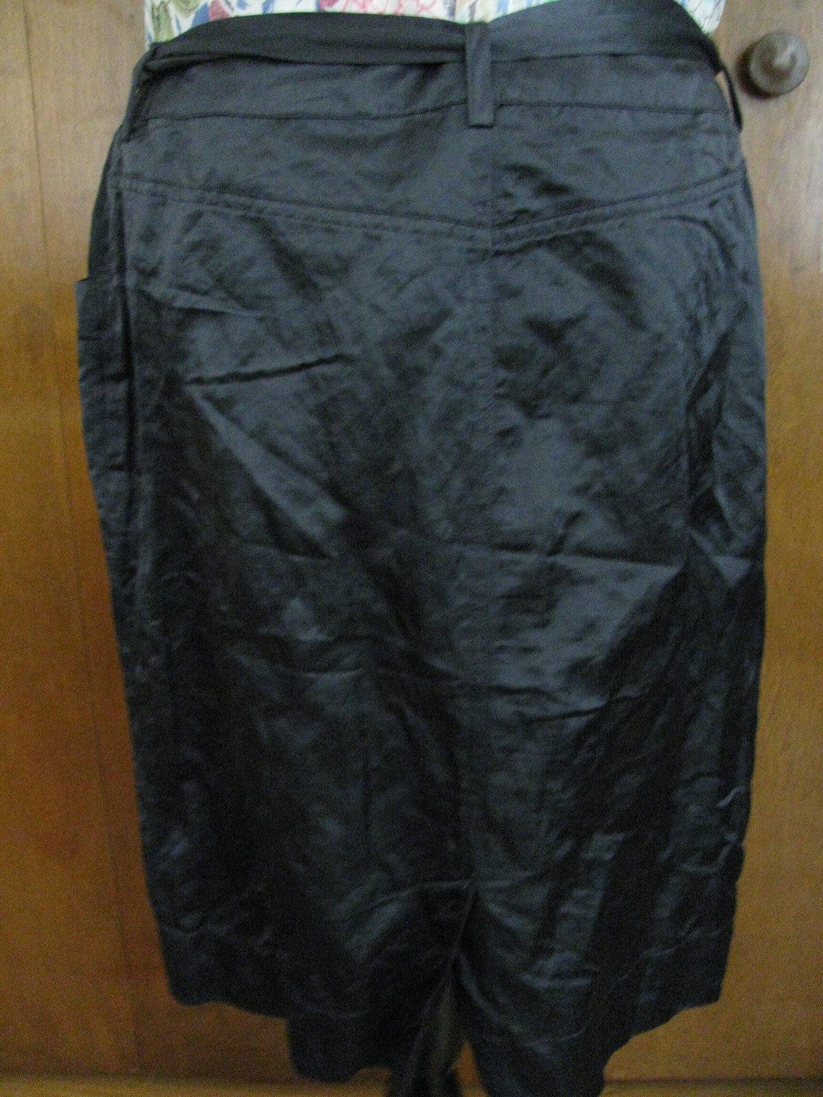 Eileen Fisher  women's graphite steel satin cotton gorgeous skirt Size 14 
