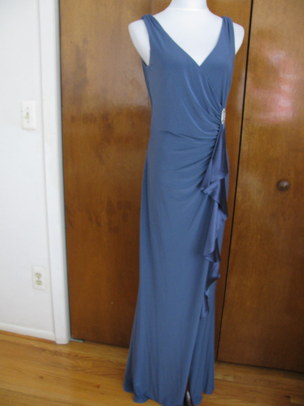 Ralph Lauren Women's Gray Detailed Maxi Evening New Dress New