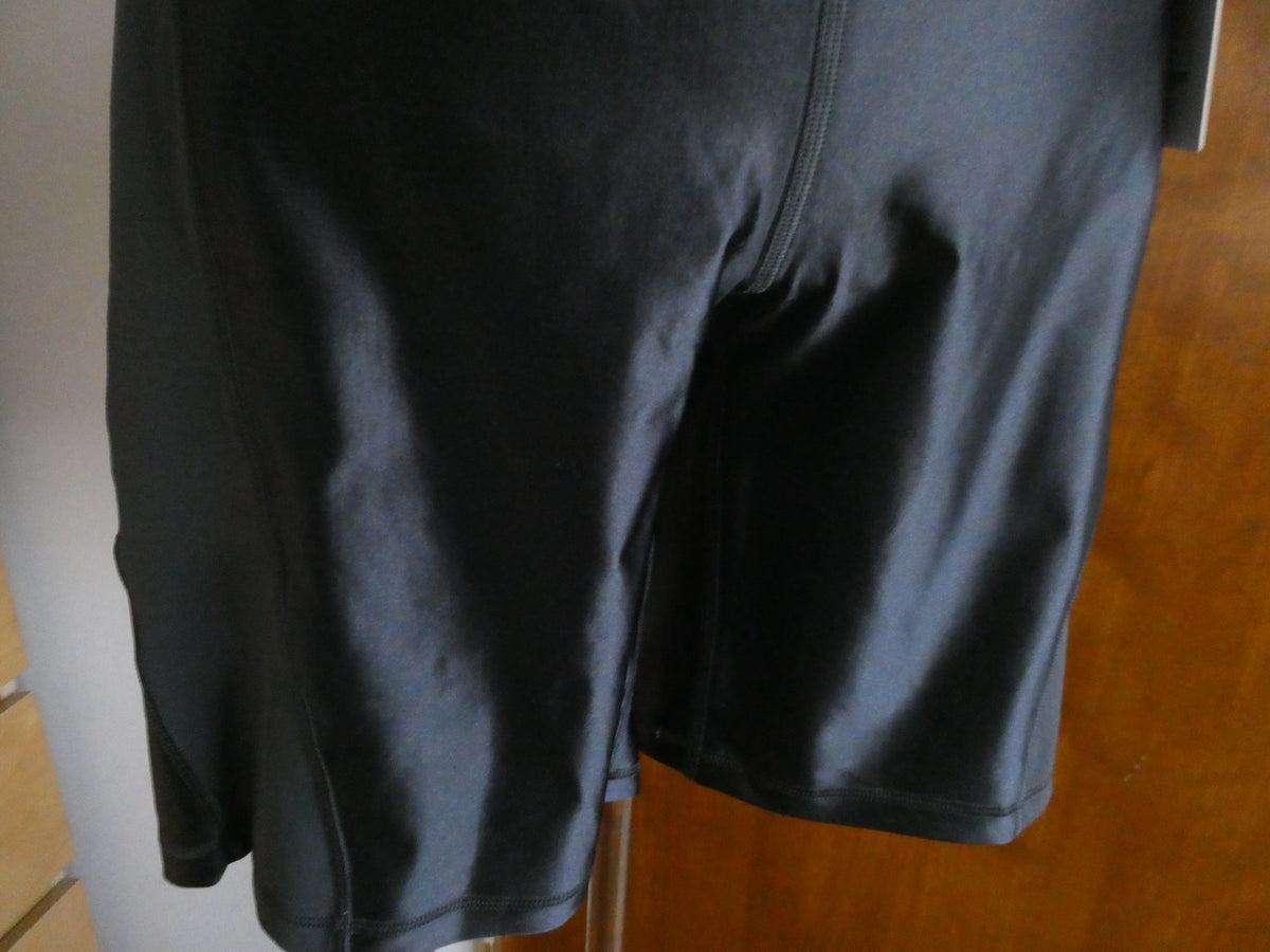Lululemon Satin Shine Panelled HR Short 8" Wordmark Coal Black Size 14 NWT