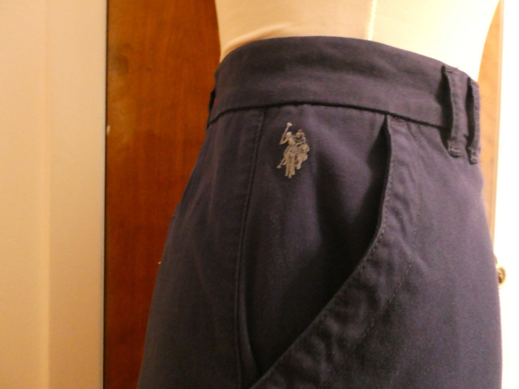 U.S. Polo Assn. Women's Wide Leg Chino Pants Navy High Rise Size 16R (fit 14R)
