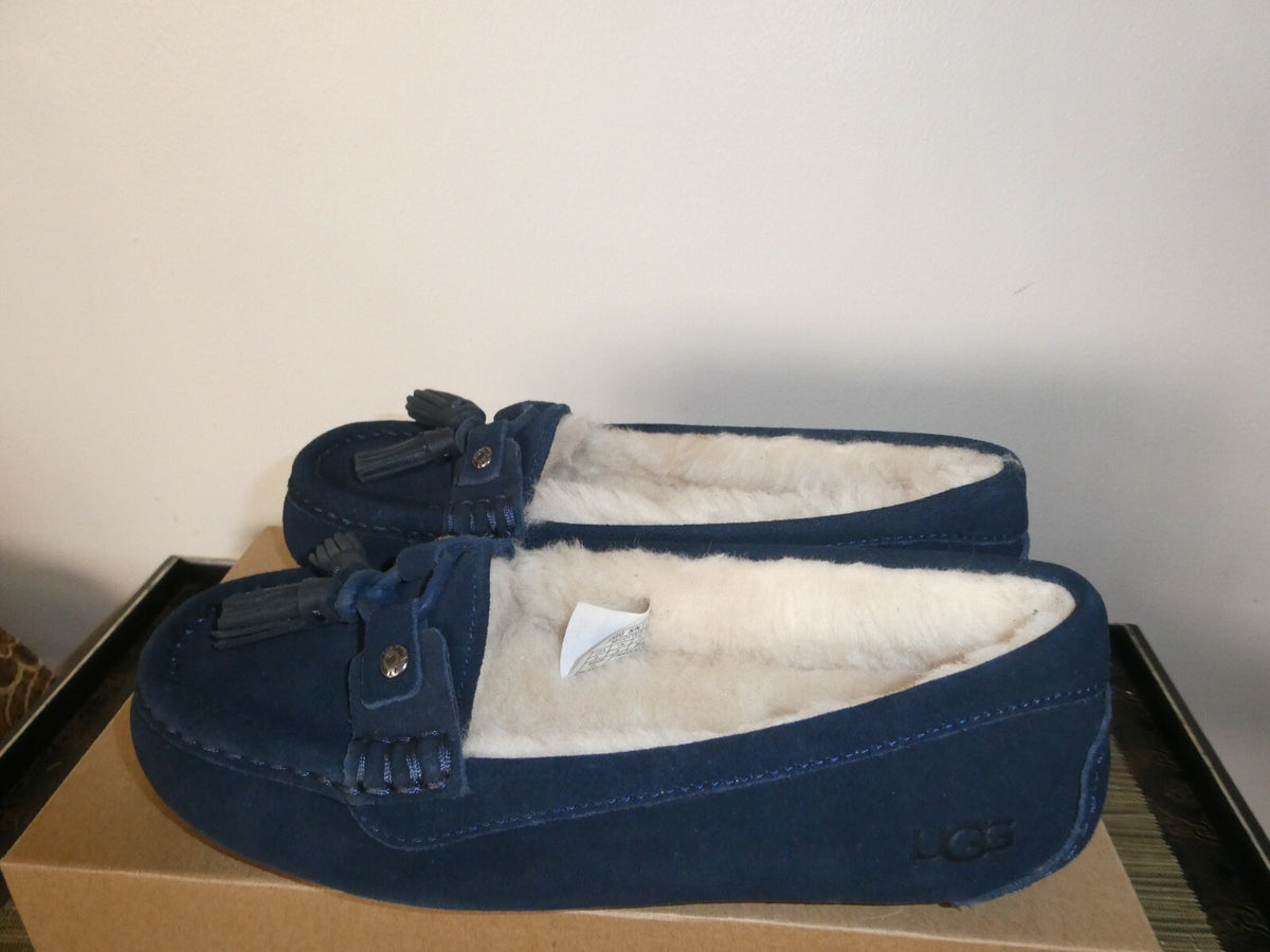UGG Litney Women’s Suede Navy Slipper For Outdoor/Indoor Use US 5 Style# 1116030