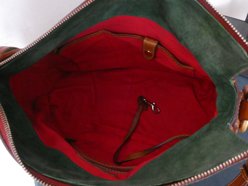 Vintage Dooney & Bourke AWL British Tan Leather Large Hobo Shoulder Bag USA