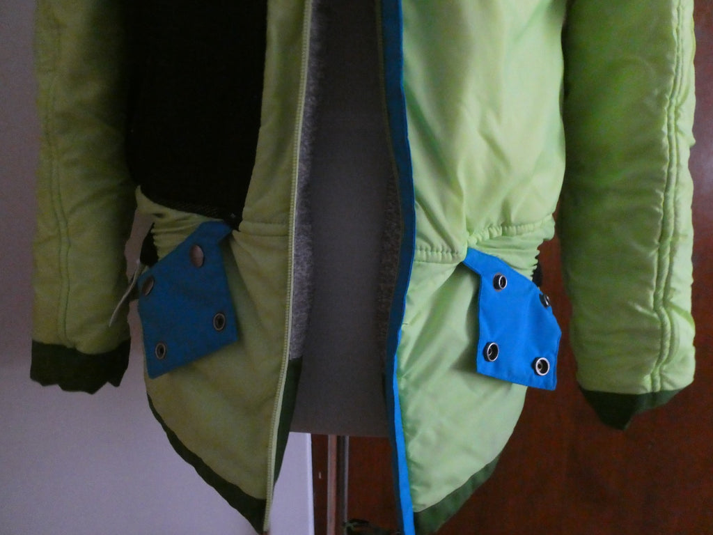 Spyder Kids Sz 16 Ski Jacket Blue Gray Green Hooded 3M Thinsulate Insulated Coat