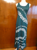 Material Girl Junior Small Maxi Dress Green White Geometric Print Lace Up Back