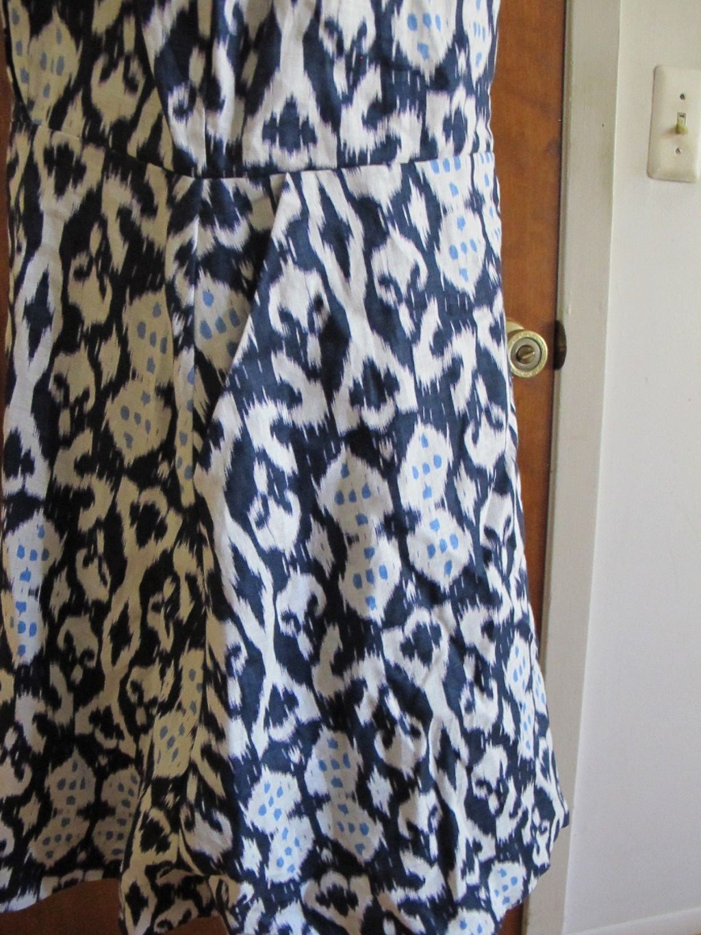 Gap Women's Navy White Linen Lined Dress Size 18 (fits size 16)
