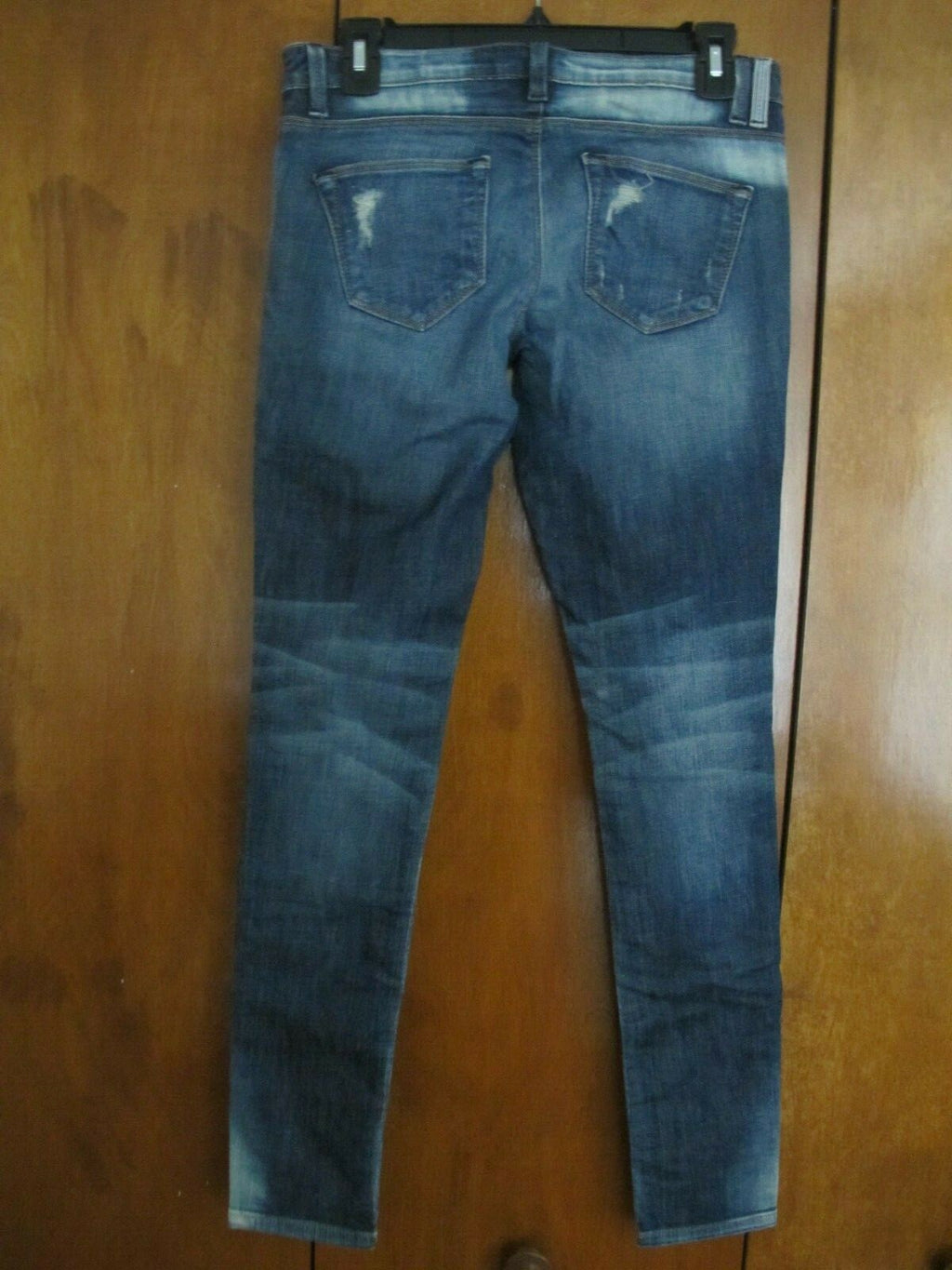 Free People Artisan De Luxe Patched Skinny Women's Jeans size 24 Blue Distressed