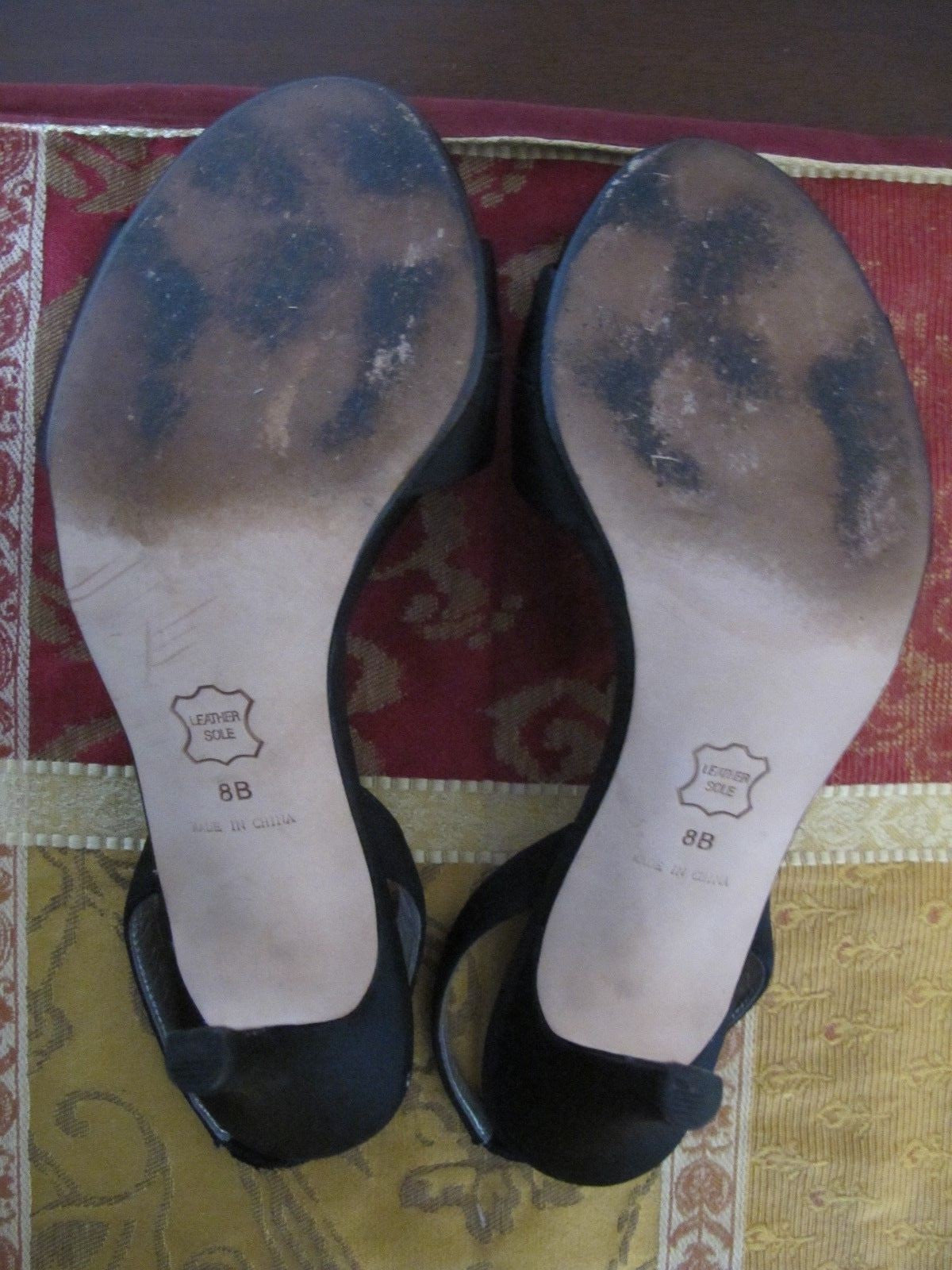 Ragazza womens black satin dress shoes 8B 