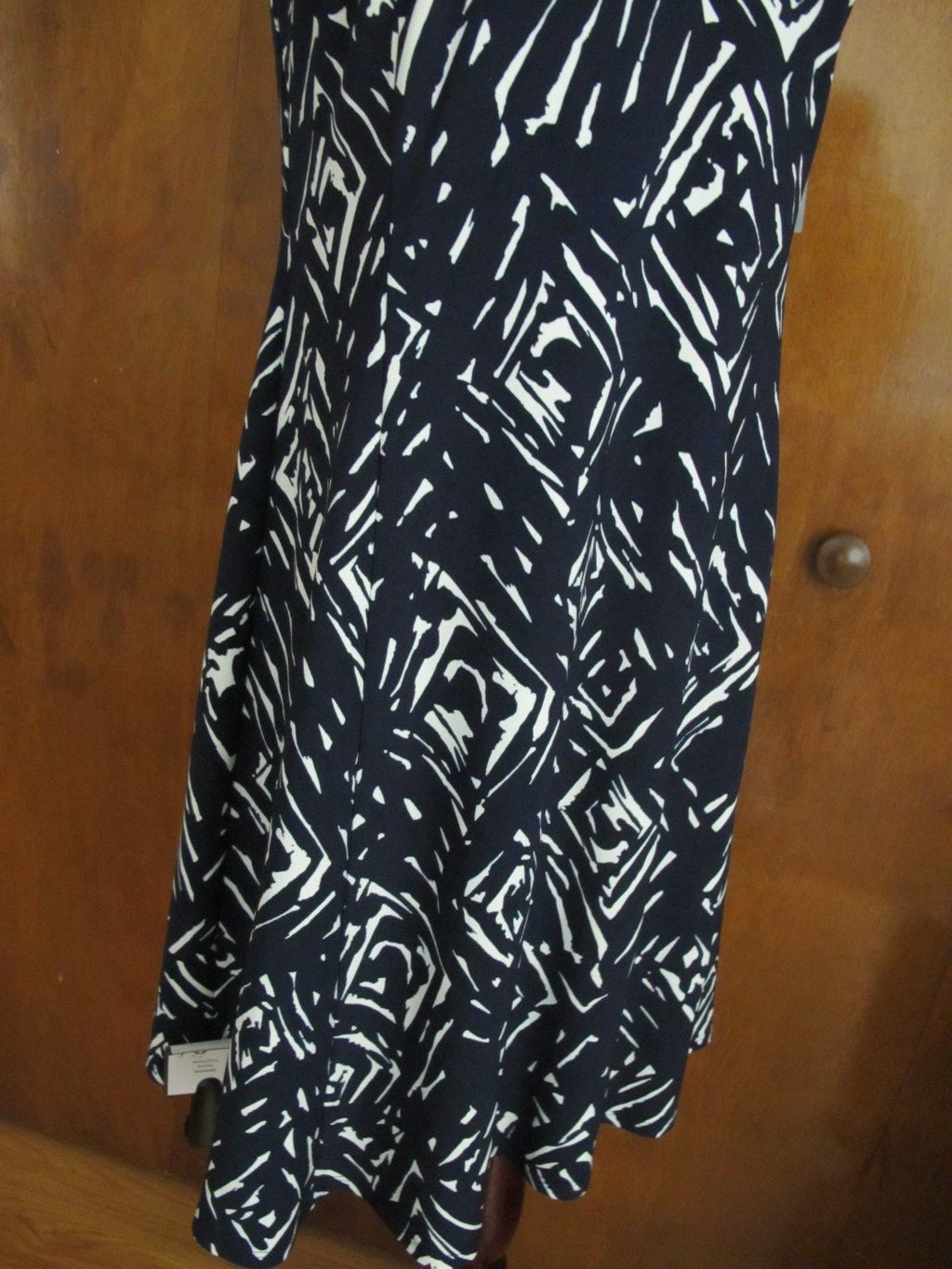 Ralph Lauren women's navy white lined A-line dress New