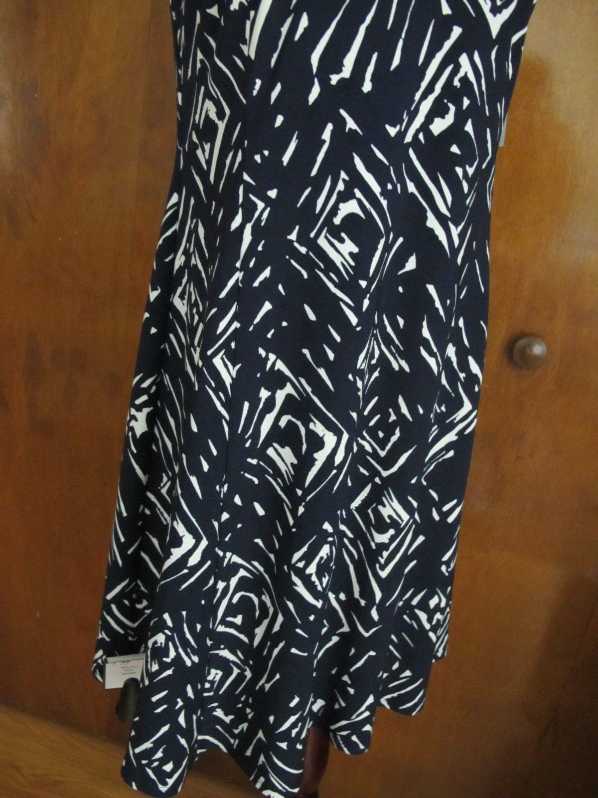Ralph Lauren women's navy white lined A-line dress New