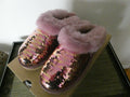UGG Cluggette Sequins Sheepskin Flux Cozy Women's Pink Slipper 6 Style# 1127490