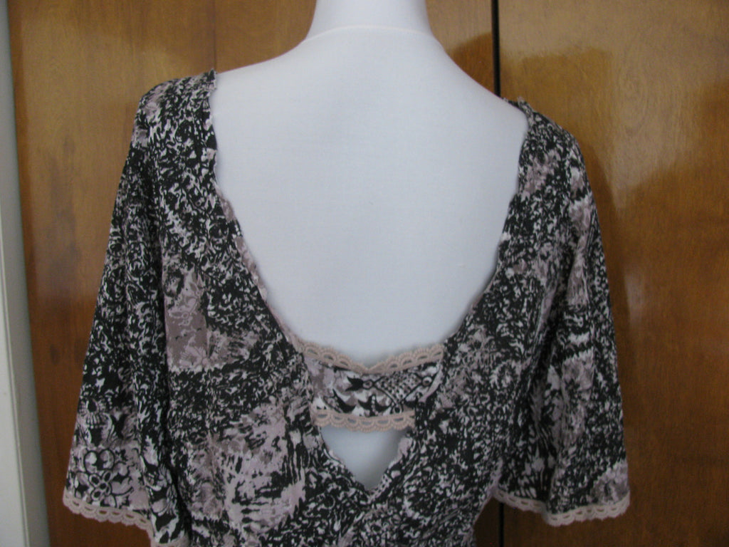 Free People women’s multi color relaxed fit lined soft rayon dress Large