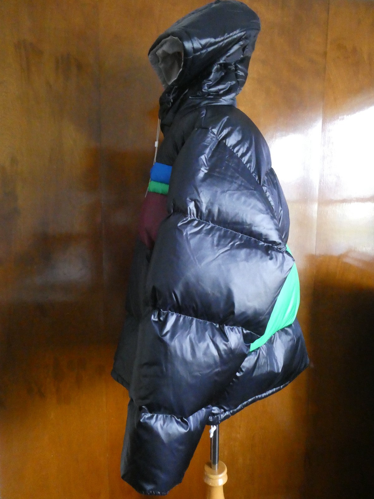 Lacoste Men’s Reversible Down Puffer Jacket XL 2XL Black Gray Hooded NWT $450