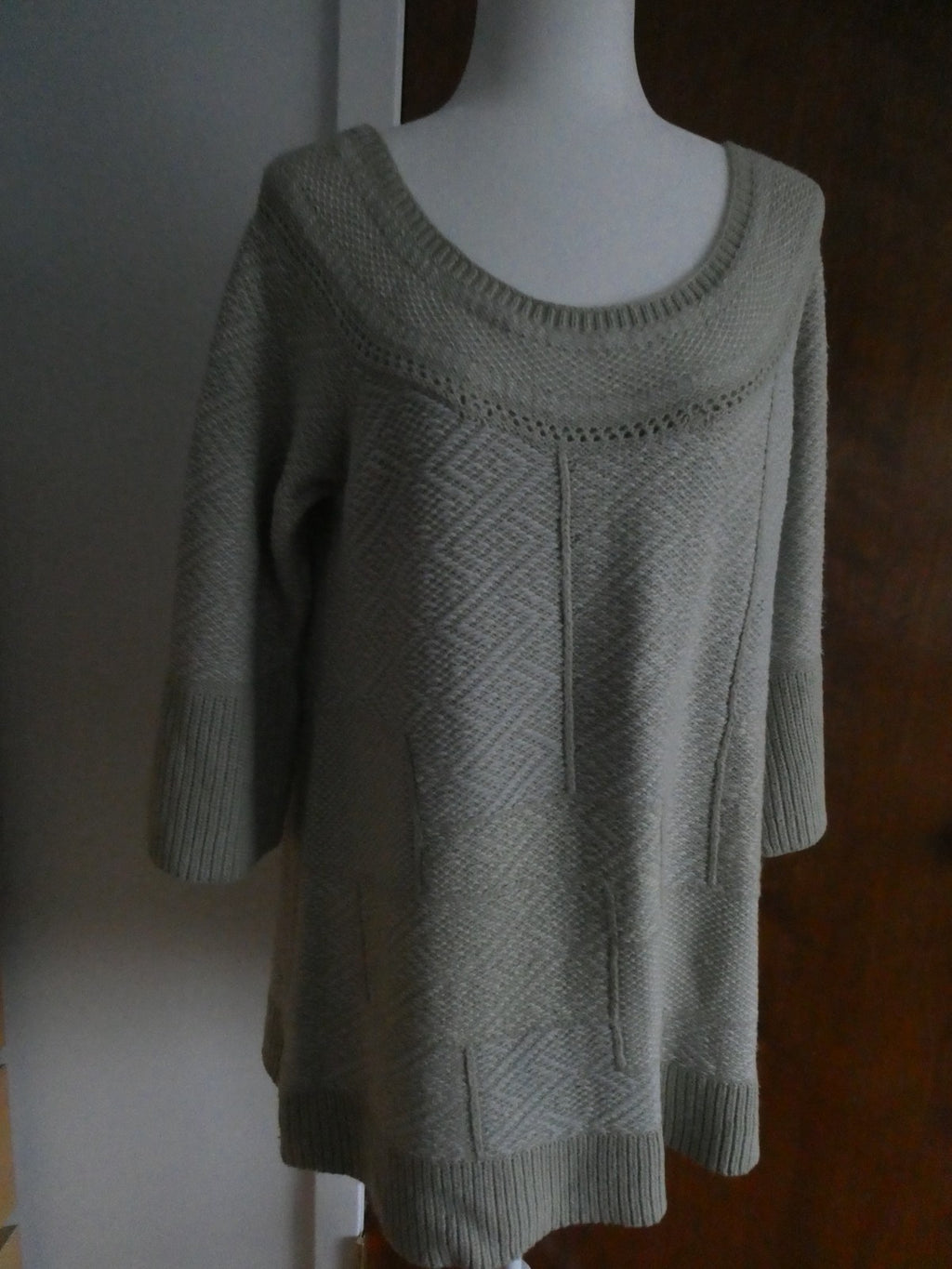 Free People Pale Sage Sweater Dress Size L NWT Oversized Knit Tunic Boho $138