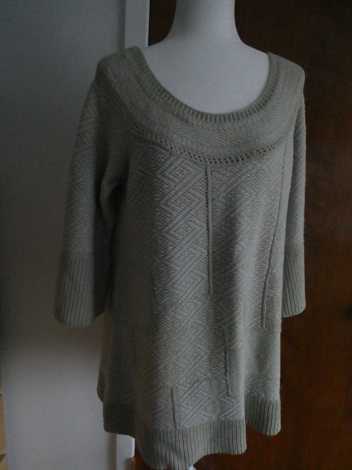 Free People Pale Sage Sweater Dress Size L NWT Oversized Knit Tunic Boho $138