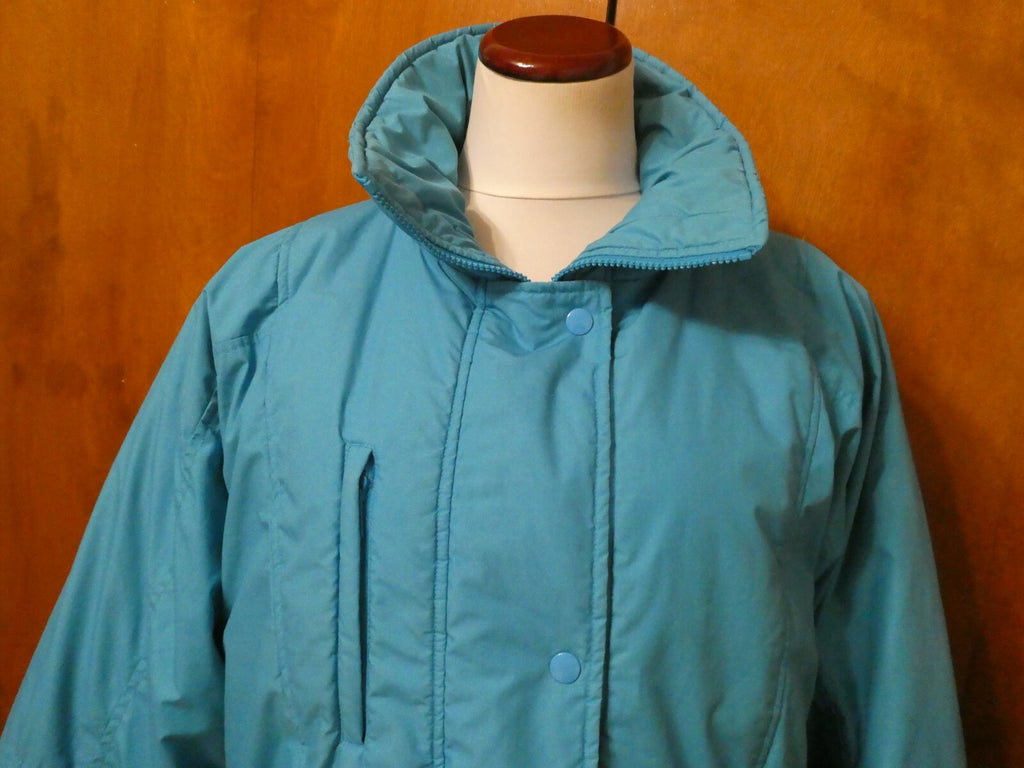 JAKO Women's Blue Down Puffer Winter Detailed Coat Jacket Medium
