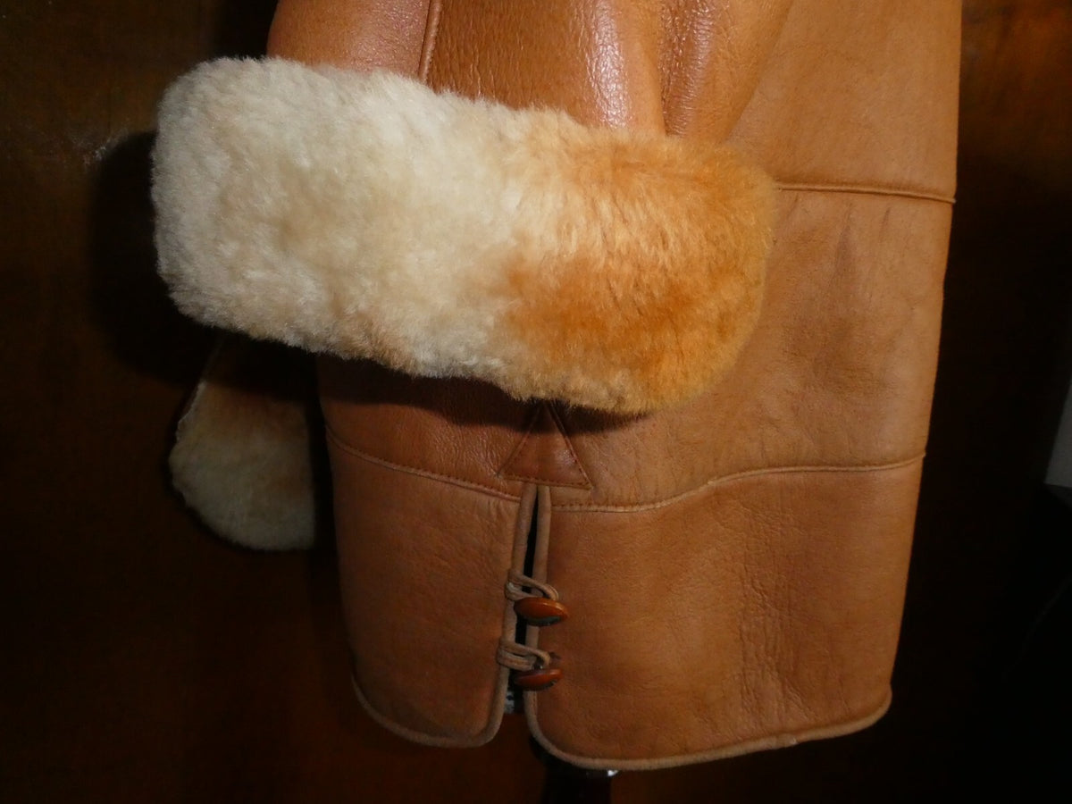 Song Wang women’s copper synthetic leather w/faux fur lining coat/jacket Medium