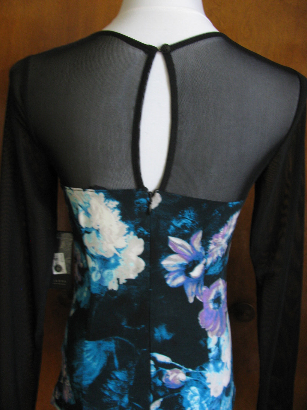 Guess women's black long sleeve mesh evening sweetheart top sz medium NWT