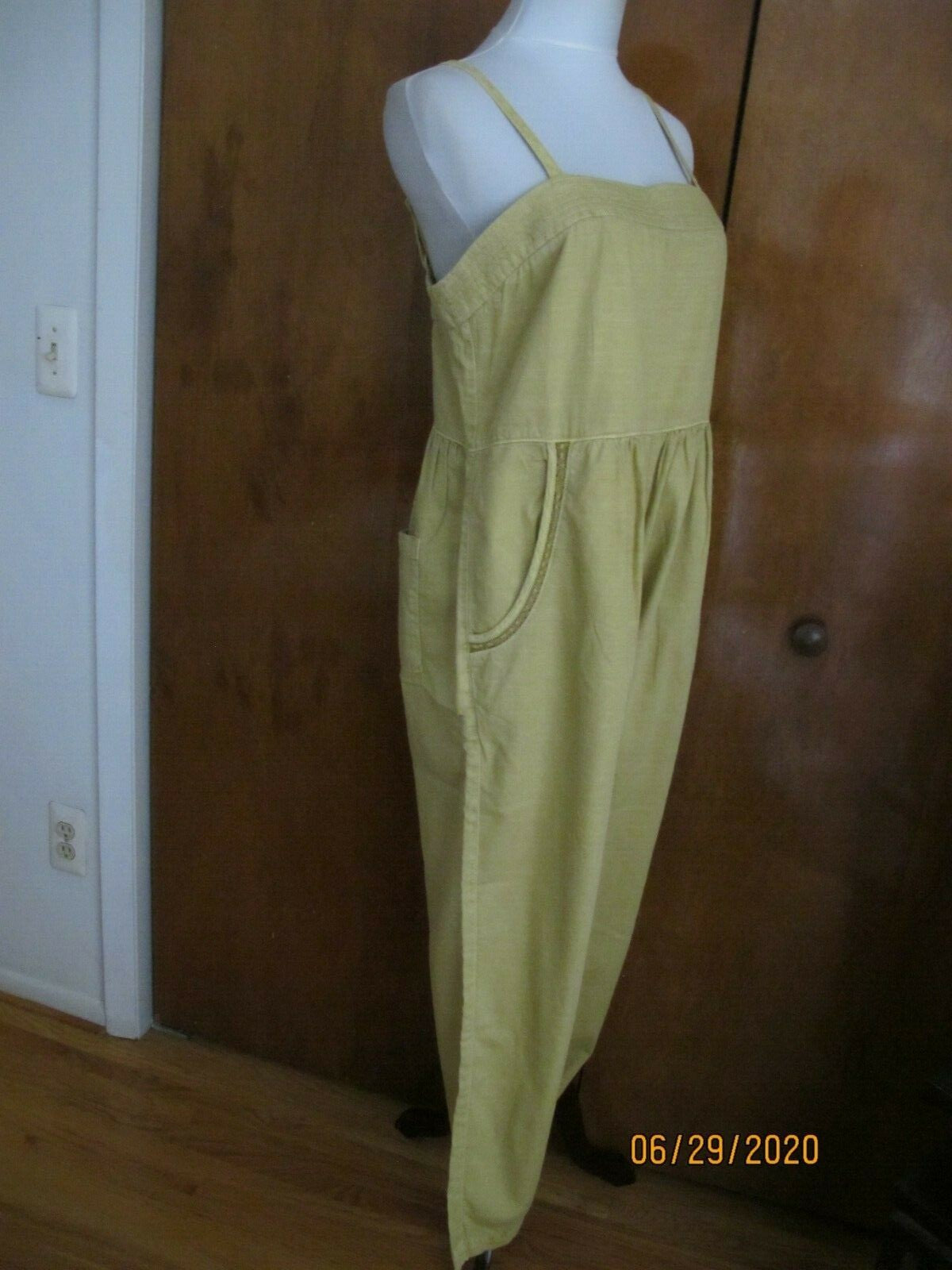 Anthropologie Gold Green Women’s Summer Jumpsuit 