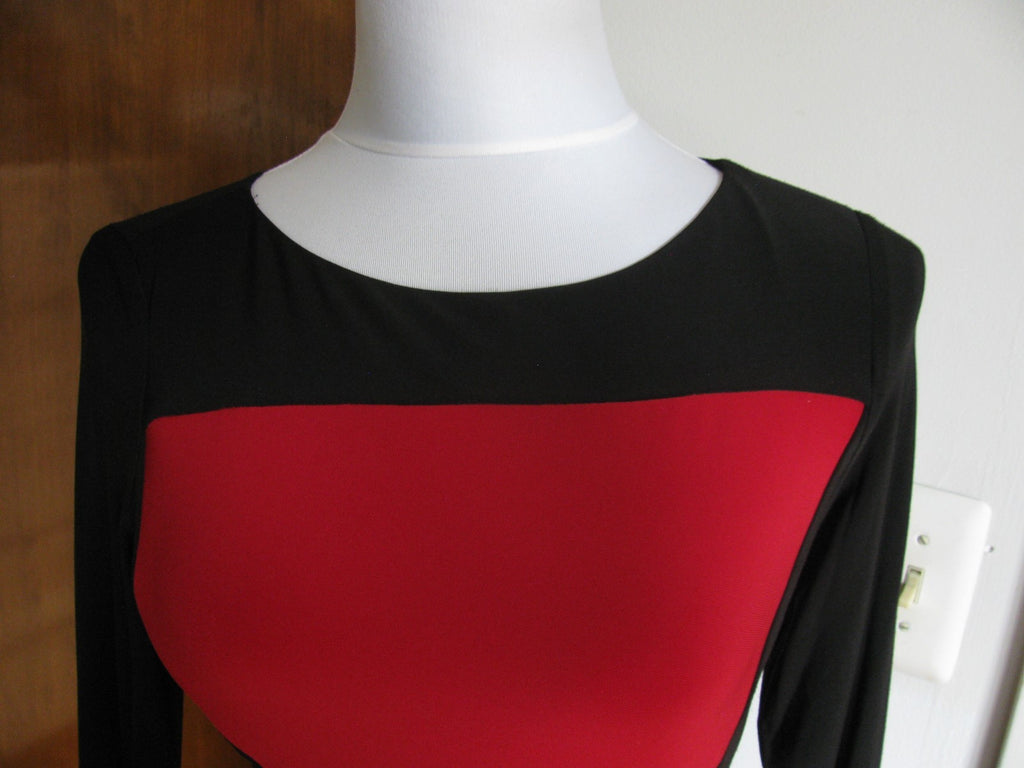 Ralph Lauren women's black red detailed dress New