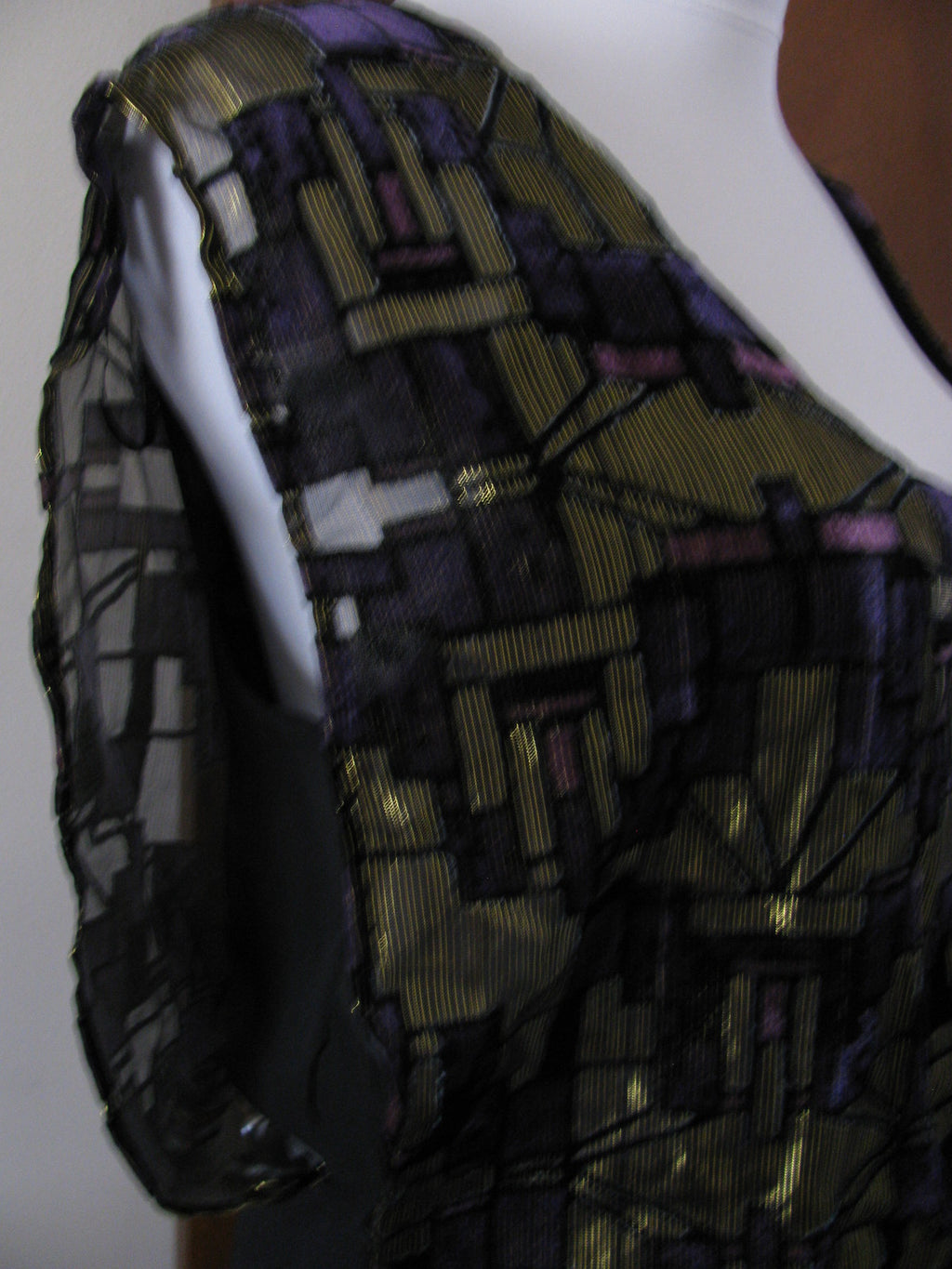 Guess women's royal amethyst multi velour evening sleeveless dress size 10 