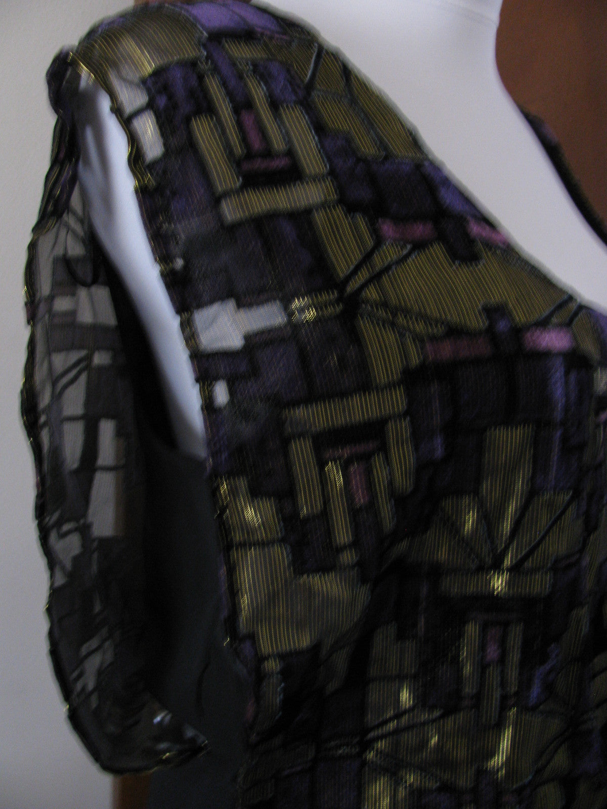 Guess women's royal amethyst multi velour evening sleeveless dress size 10 