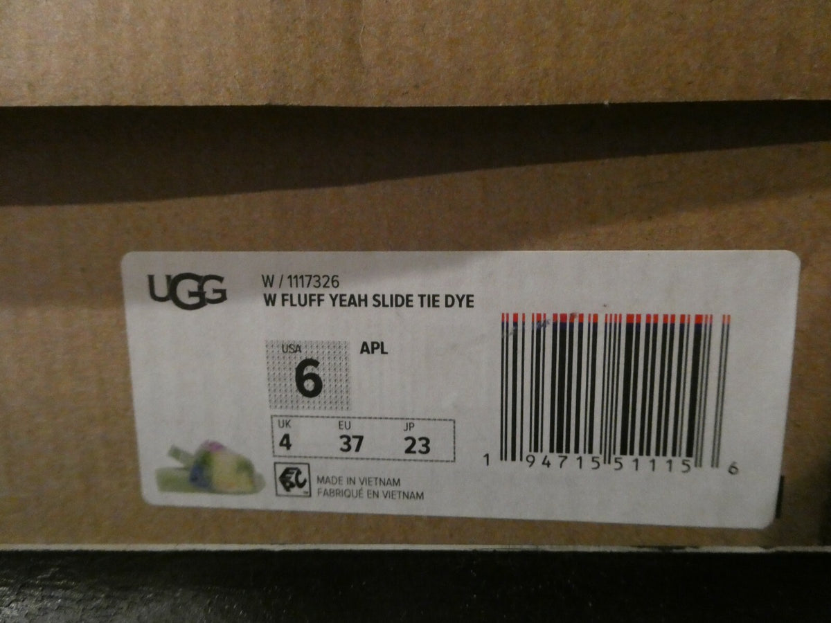 UGG Women's Fluff Yeah Slide Tie Dye Slipper Multicolor US 6, US 7