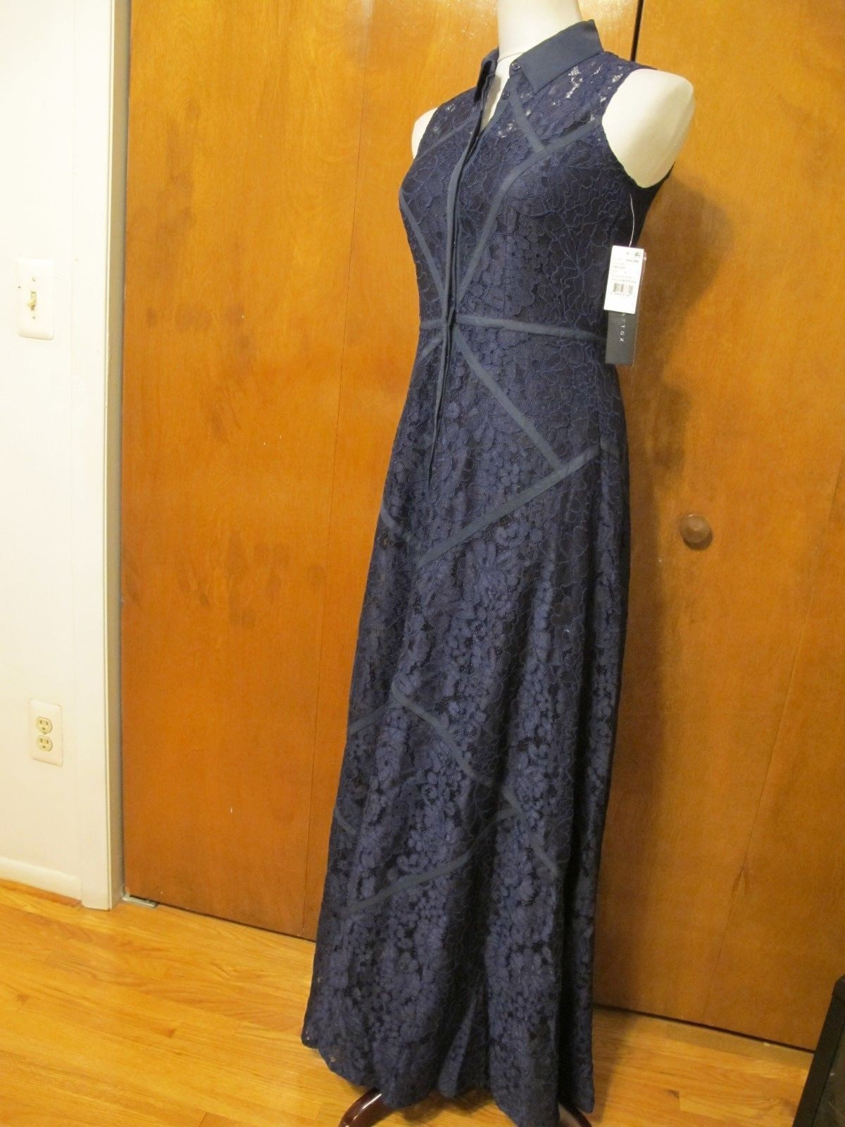 Aidan Mattox women's navy evening fitted A-line maxi New dress 