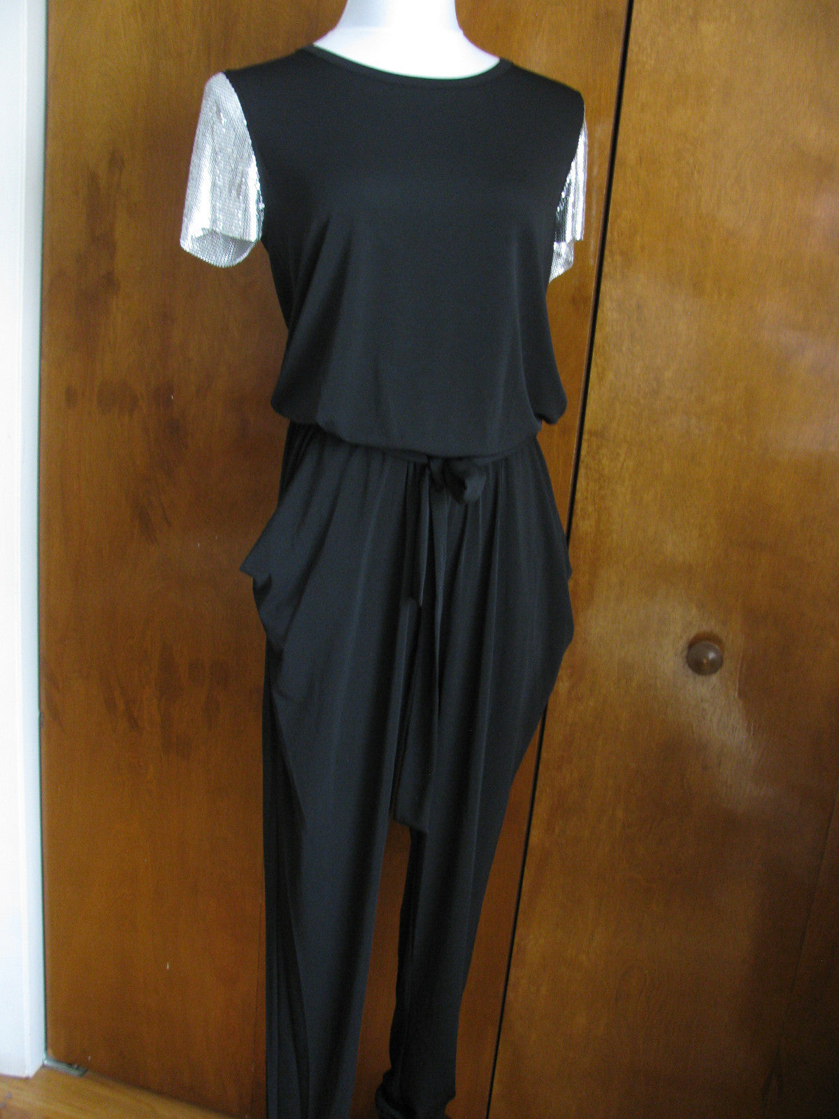 Michael Kors Women’s Black Silver Evening Jumpsuit 