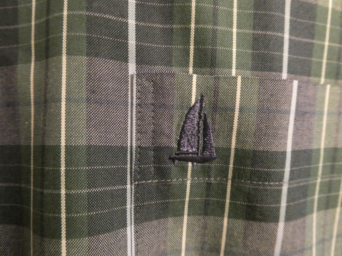 Nordstrom Men Shop Classic XXL Green Plaid Shirt Cotton Wrinkle-Free Classic Fit