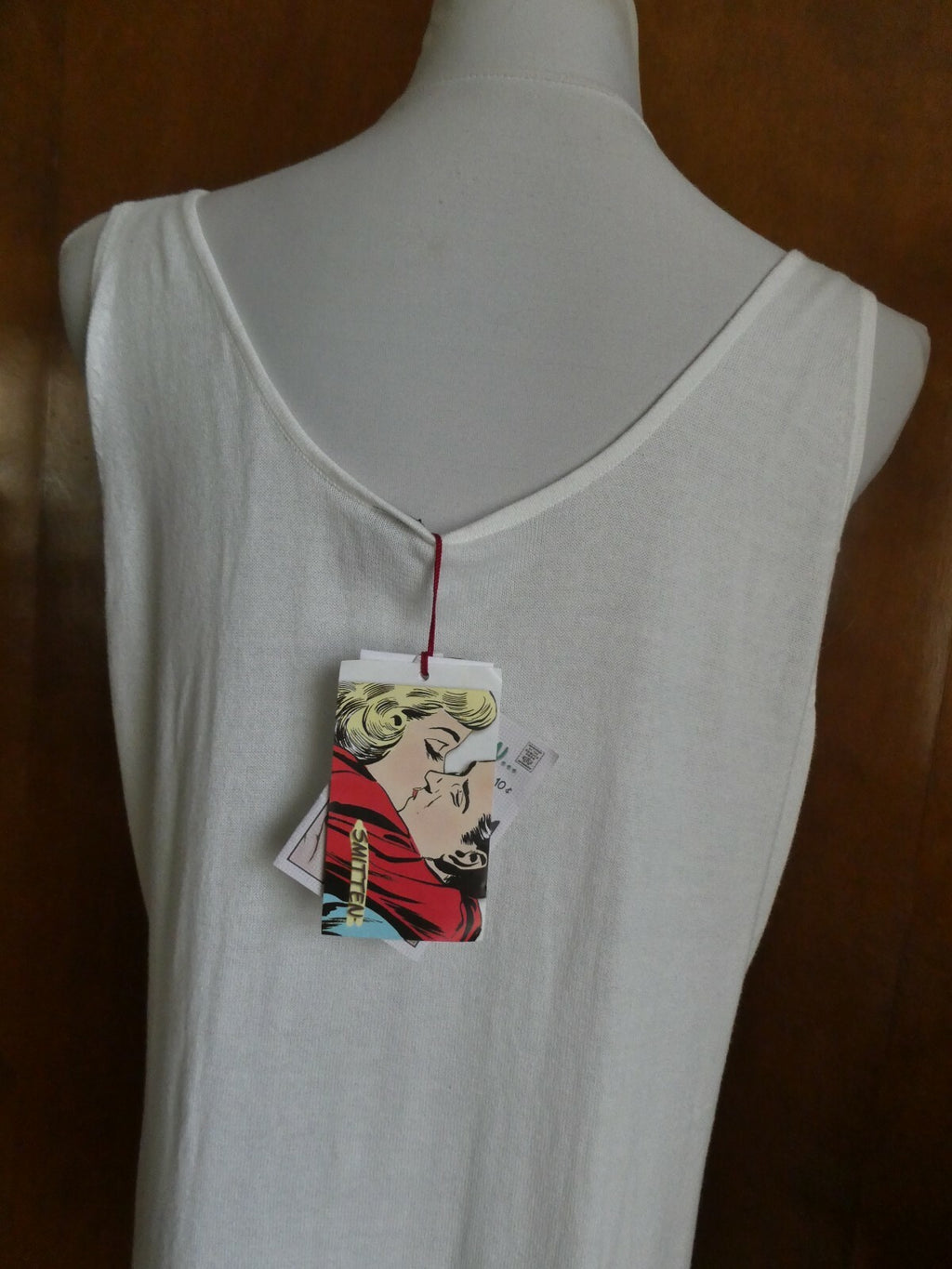 Smitten women's ivory soft cotton top size Large Style# S030236LM