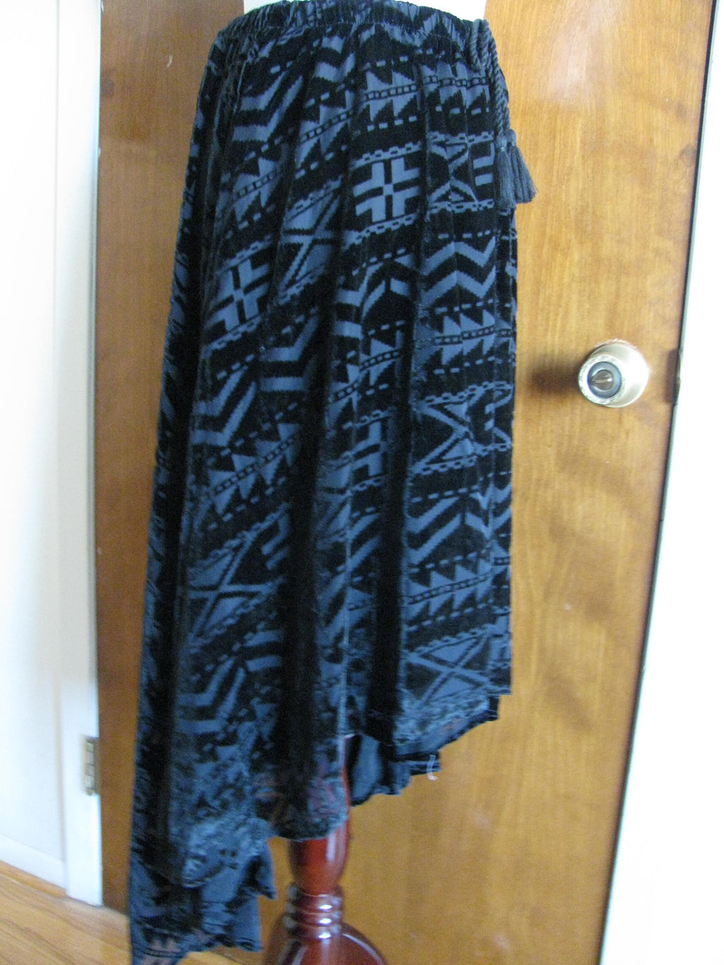 Denim & Supply women's black velour evening asymmetrical skirt Large