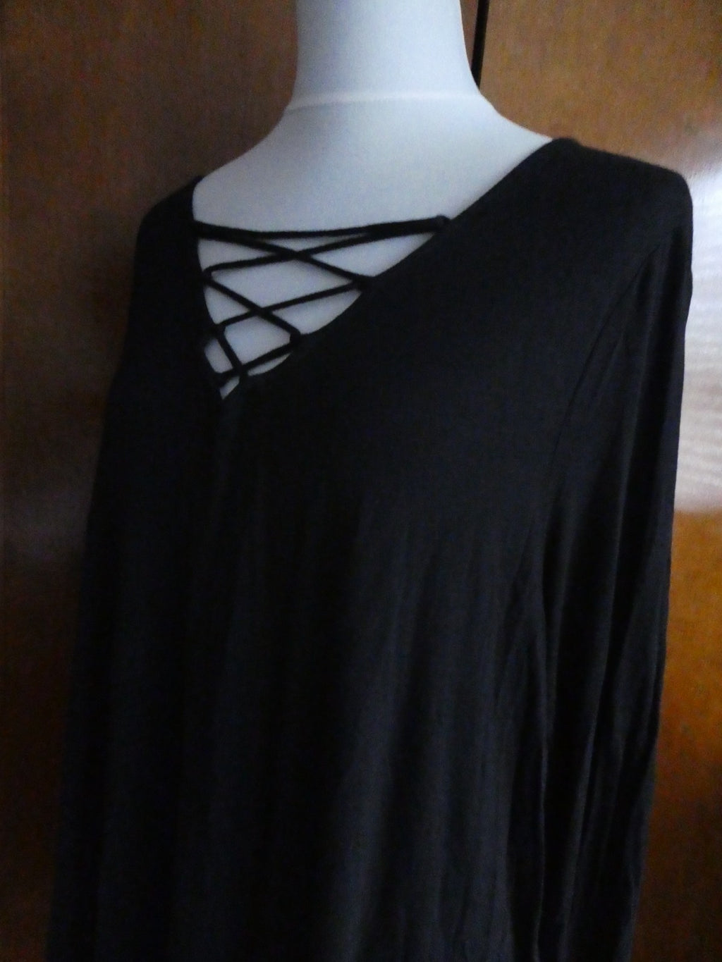 Old Navy Women’s Asymmetric Black Viscose Long Sleeves Tunic Top Size Xlarge