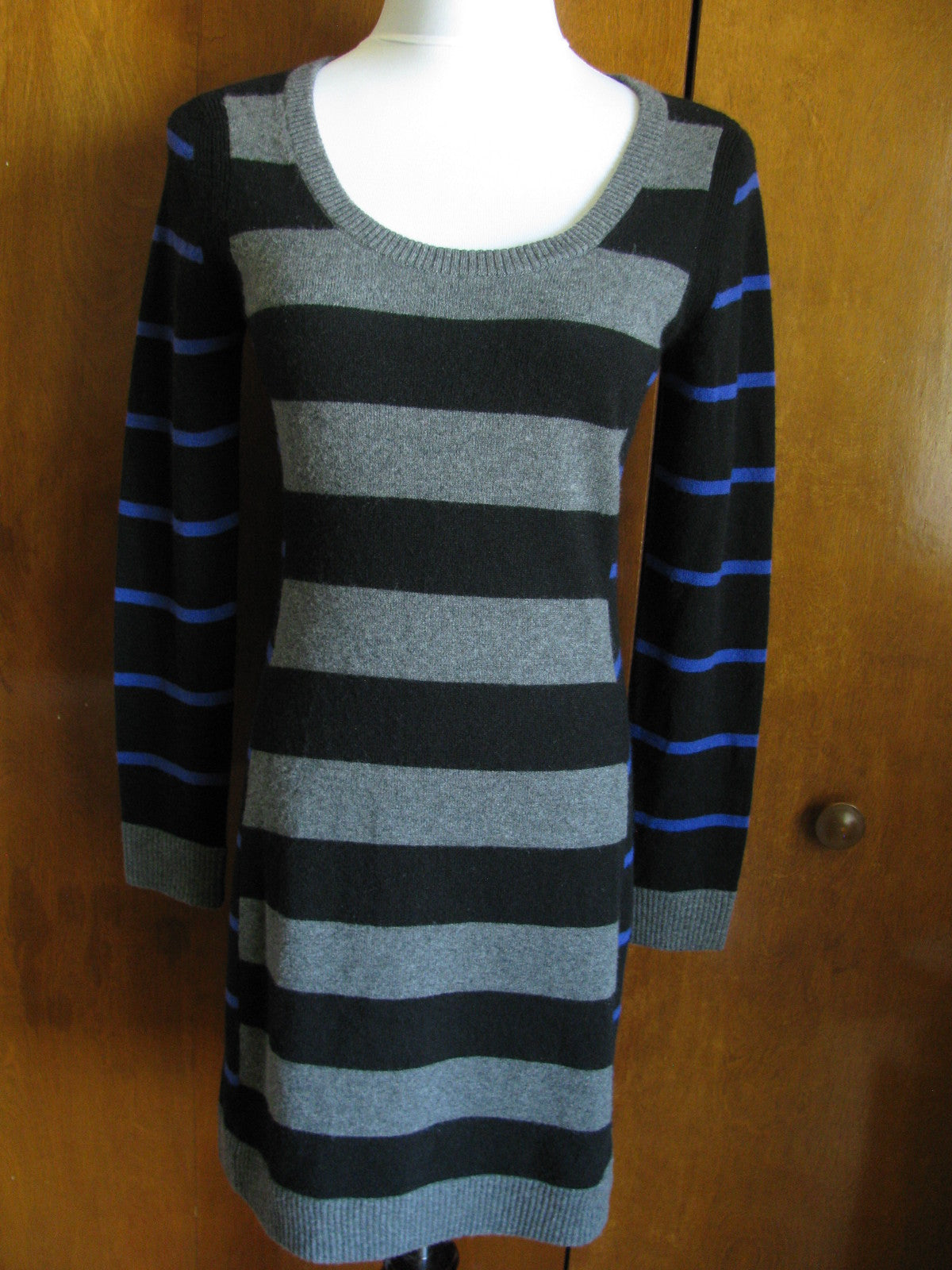 Bloomingdale Aqua Women's Black Combo Cashmere Mini Dress Small