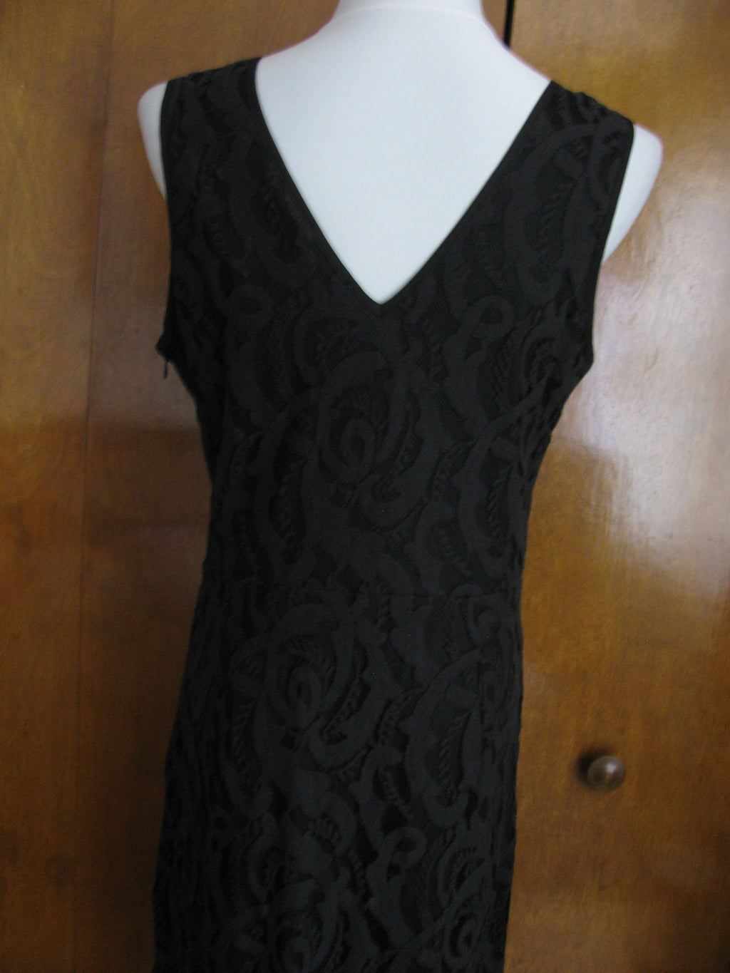 Impulse women's black fabric crafted lined evening dress Large 