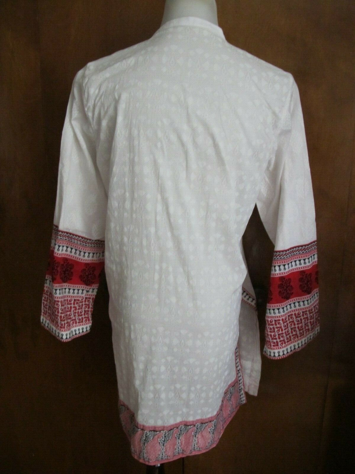 Lime Light Women’s White Embroidered  Cotton Tunic Top Or Swim Cover Large