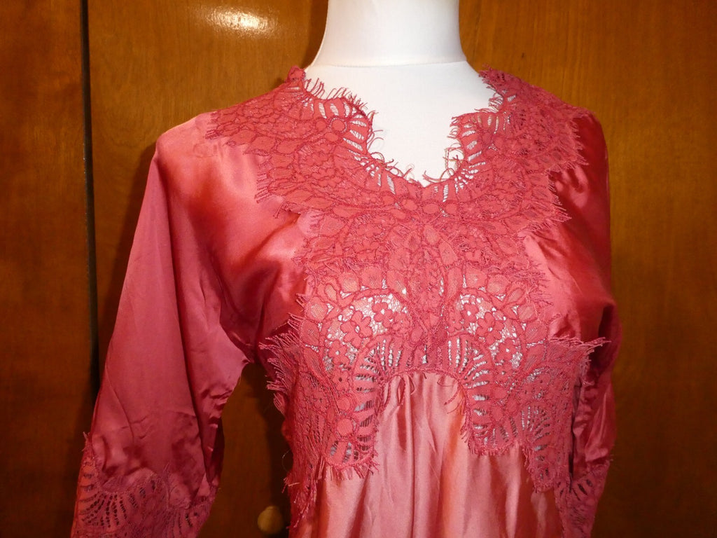 Moulinette Soeurs Anthropologie Womens Orange Satin Lace V-Neck Blouse Sz Small