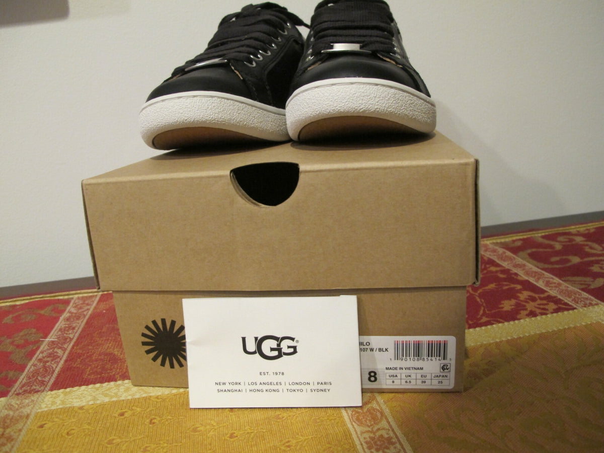 Ugg Australia Women’s Milo Black Leather Sneaker Size 6