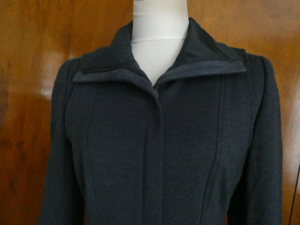 Elie Tahari Woman’s Blue Leather Trim Blazer Jacket Lined Small