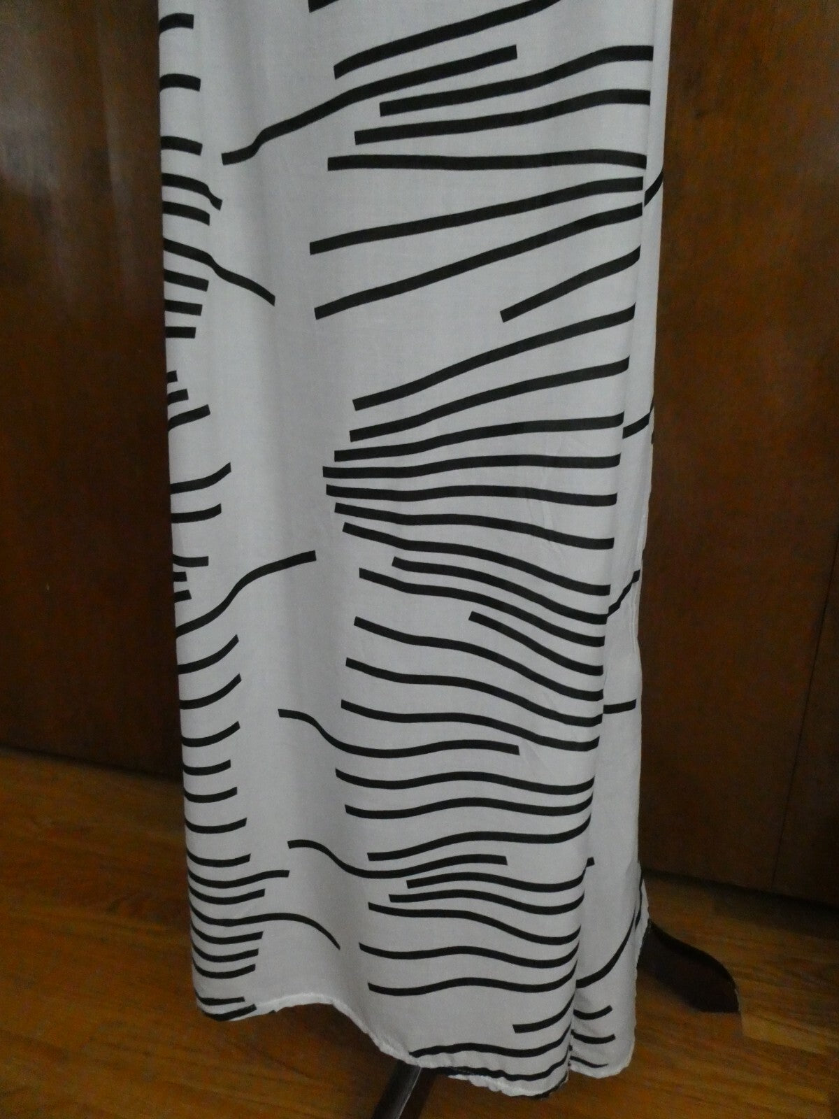J.Stars Sexy Maxi Dress Off Shoulders Ruffles Multi-Color White/Black Size L/XL