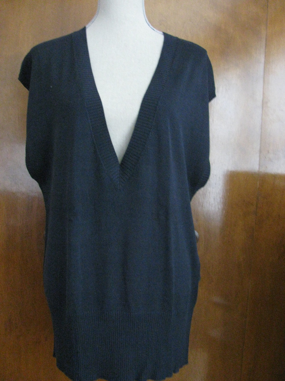 New Nine West Women's Dark Blue Sleeveless Tunic Top Medium