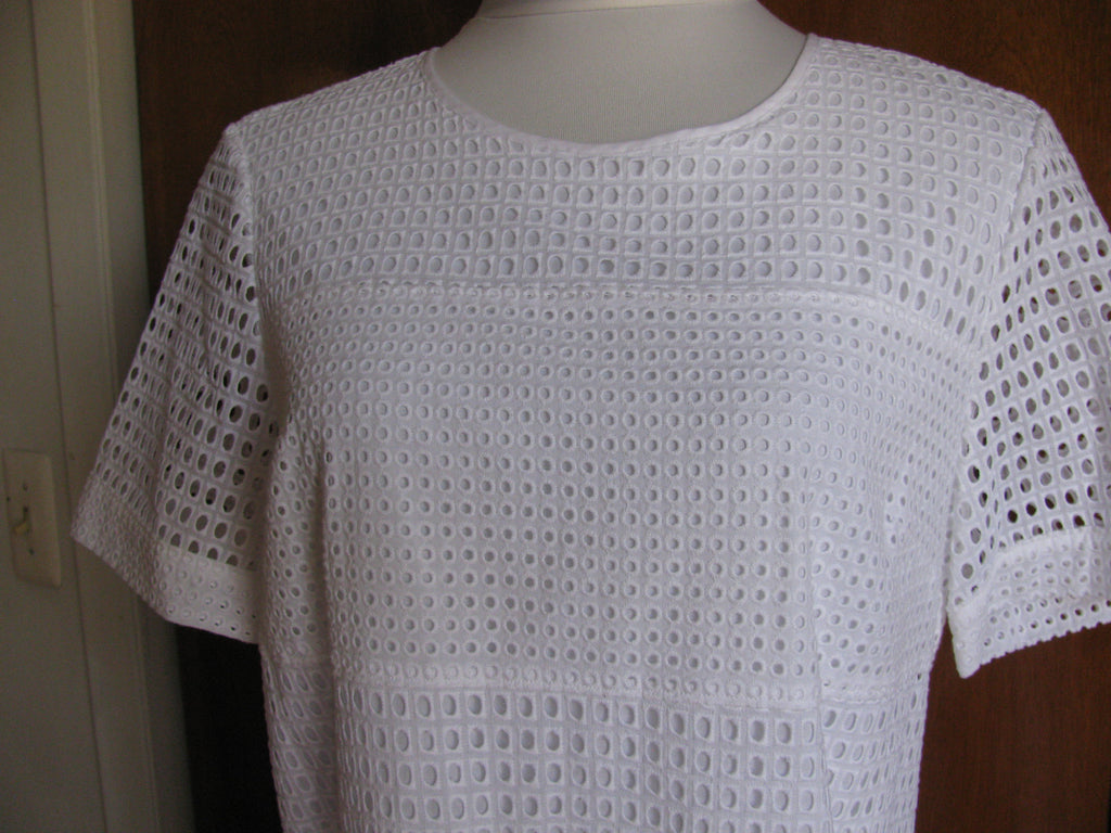Michael Kors women’s white cotton eyelet mini dress New