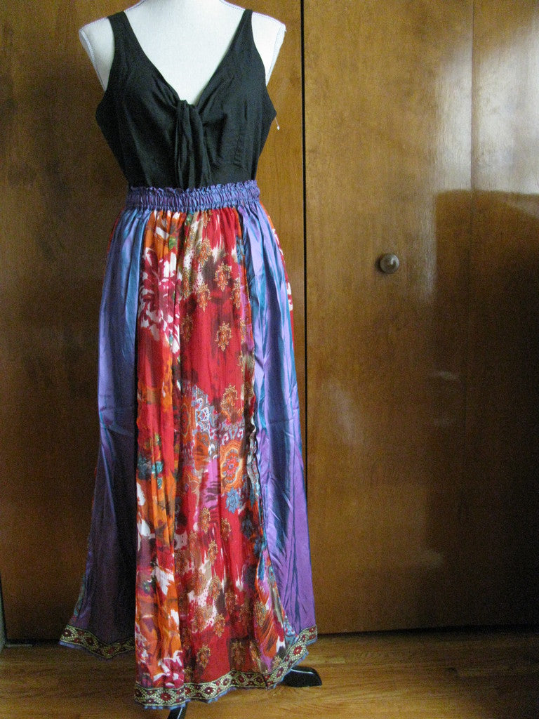 New with tags DIMRI Long Multicolored Shimmer Shined Trim Women's Skirt Sz Large
